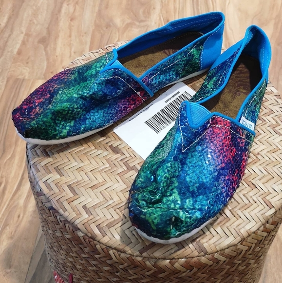 Colorful snake pattern slip on flat - Picture 4 of 7